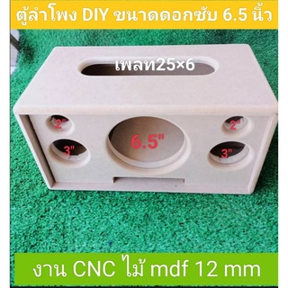 ตู้ลำโพง DIY พอท(แบบไม่ต้องย้ายวอ)หน้าขนาดดอกซับ6.5"กลาง3"แหลม2"(งานดิบ) ขนาดตู้42*22.5*22.5 แบบกั้นห้องเสียง