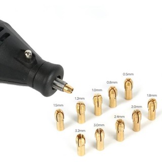 ดอกสว่าน ชุดก้านจับดอกสว่าน ขนาด0.5-3.2mm 10ชิ้น ใช้กับเครื่องแกะสลัก เครื่องเจียสายอ่อน งานแกะสลัก อะแดปเตอร์ แปลงสว่าน