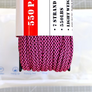 #255 BRIGHT PINK DIAMONDS เชือกพาราคอร์ด PARACORD 550 คุณภาพสูง ขนาด 100 ฟุต