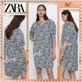 เดรส ZARA  ผ้าดีเวอร์ ดีเทลแขนน่ารักมาก