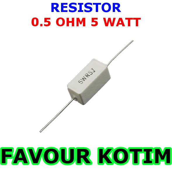 RESISTOR 0.5 OHM 5 วัตต์ 5 PERCENT R 5W FVKOTIM CHALK