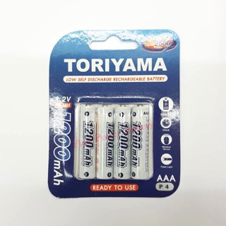 ถ่านชาTORIYAMA ขนาดAAA 1200mAh 4ก้อน คุณภาพดี