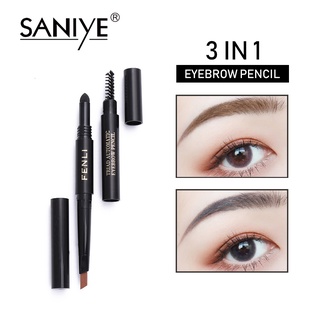 SANIYE 3 in 1 ดินสอขี้ผึ้งเขียนคิ้ว แบบหนา กันน้ํา อเนกประสงค์ M001