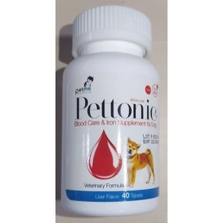 ถูกที่สุด🔥 Pettonic TAB-Plus อาหารเสริม บำรุงเลือดสุนัข ชนิดเม็ดสำหรับสุนัขและแมว กลิ่นเนื้อ 40 เม็ด
