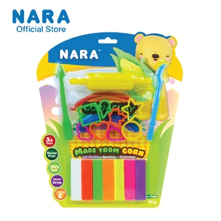 NARA CORN CLAY นาราดินน้ำมันทำจากแป้งข้าวโพด 7 สี ขนาด 90 กรัม + เเม่พิมพ์เเละอุปกรณ์ปั้น