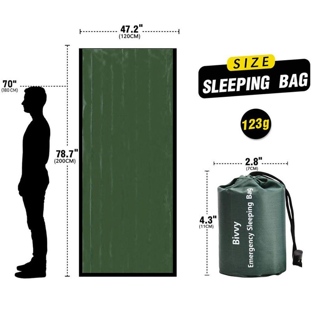 Keepin ถุงนอน Keep Warm Camping ผ้าห่มฉุกเฉินกลางแจ้งกันน้ําน้ําหนักเบา Windproof Survival ผ้าห่มกระเป๋า