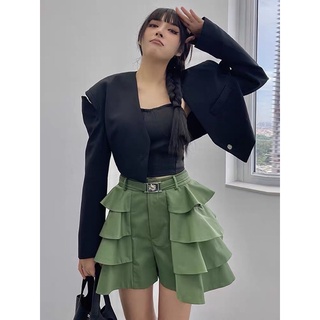 Crop Blazer เสื้อคลุมเเขนยาว เปิดหัวไหล่สไตล์เกาหลี ตัวนี้งานสวยมาก สินค้านำเข้า