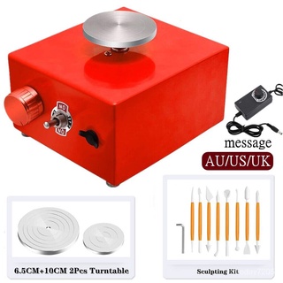 เครื่องปั้นดินเผาจานหมุน ฐานหมุนกลึง 10ซม.Turntable + Sculpting Kit DIY เครื่องปั้นดินเผา