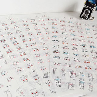 พร้อมส่ง !! Sticker emoticon สติกเกอร์ อีโม ลายน่ารักๆ 4 ชิ้น