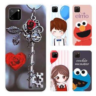 เคสโทรศัพท์มือถือ ซิลิโคน TPU ลายหัวใจ สําหรับ Realme C11 C12 C15 C3 C2 XT X2 K5