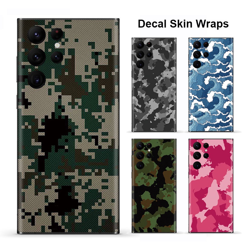 Camouflage Decal Skin สําหรับ Samsung S22 S21 S23 S24 S25 Ultra Plus กลับฟิล์มห่อ 3M วัสดุ Camo Protector Anti-scratch ทนทานสติกเกอร์