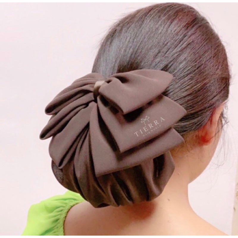 เน็ตติดผม โบว์ติดผม for hair รุ่นเรียบหรู3ชั้น