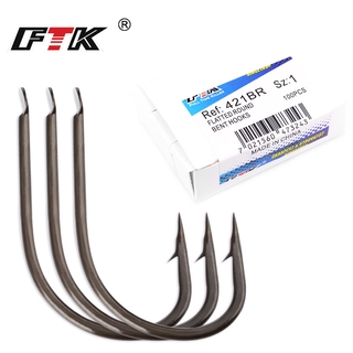 FTK Fishing Hook 100pcs  Fishing Accessories High Carbon Steel Barbed Hook Lure Abrasion Resistance