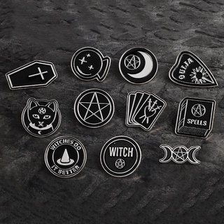 European Medieval Black Magic Witchcraft Pins Religious Gothic Punk Brooches Badges Bag Enamel Pins Jewelry Gifts