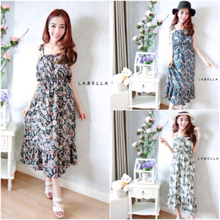 พร้อมส่ง  วันพุธ  New !!!! ✨Maxi Dress✨ พิมพ์ลายสวย สีสันสดใส แพทเทรินน่ารัก สม๊อคช่วงบน สามารถยืดหย