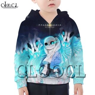 เสื้อกันหนาวมีฮู้ดพิมพ์ลาย CLOOCL Game Undertale Sans 3d สําหรับเด็ก