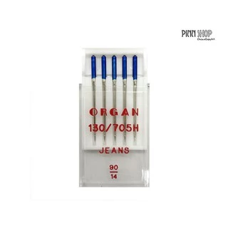 ORGAN NEEDLES เข็มจักร เย็บผ้ายีนส์ เบอร์ 90/14 เข็มเย็บผ้า ใช้ได้กับจักรเย็บผ้าไฟฟ้าทุกรุ่น(ของแท้)