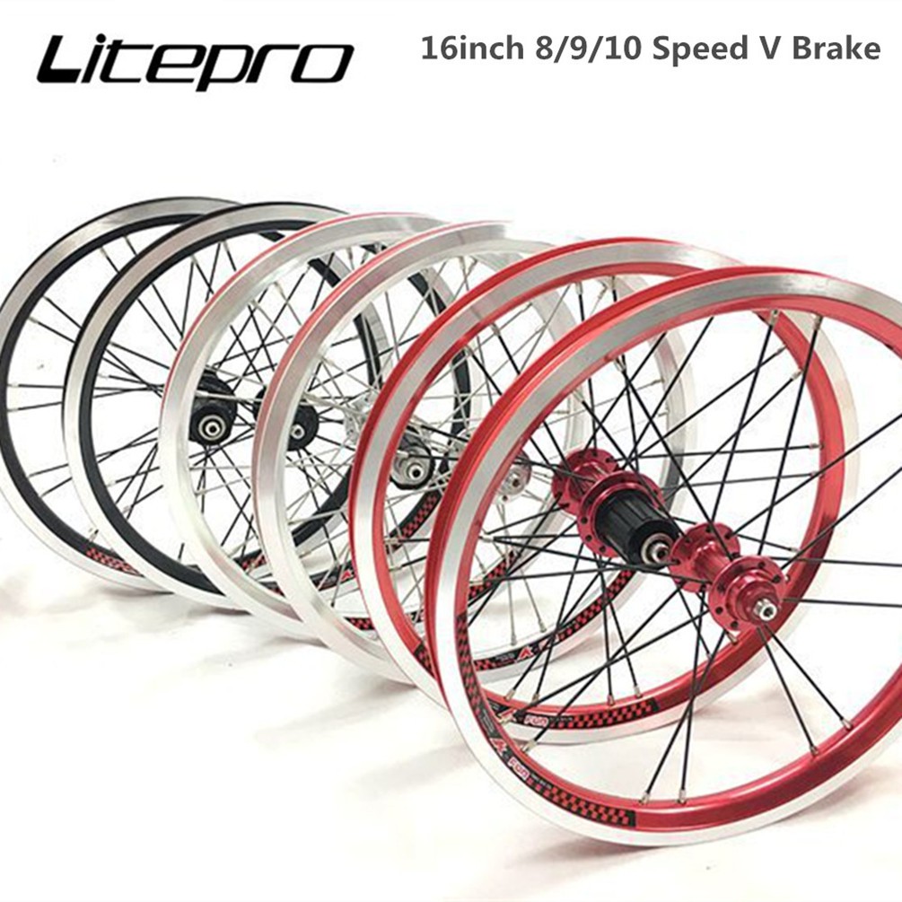 Litepro K-fun จักรยานพับน้ำหนักเบา 16 นิ้วล้อ 8 9 10Speed สี่แบริ่งปิดผนึกขอบล้อเบรค Peilin Star V