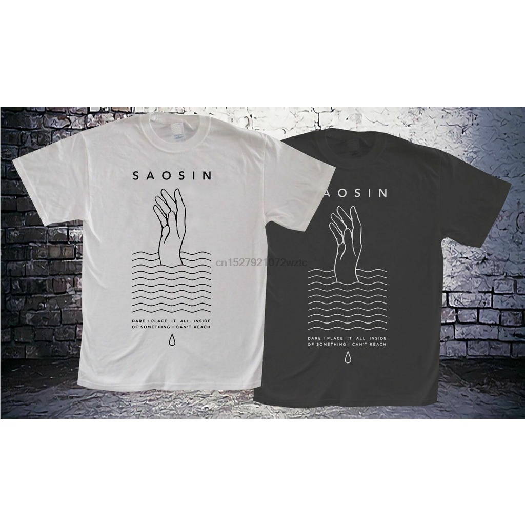 ใหม ่ Saosin Dare I Place เสื ้ อยืดขนาด Usa สีดําและสีขาว En1