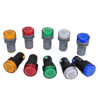 Pilot lamp LED 22mm 220VAC แลมป์ 12VDC 24VDC 380V ไพล็อทแลมป์ ขนาด 22มิล