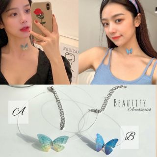 ✨🦋พร้อมส่ง!! โชคเกอร์ผีเสื้อน่ารักสดใสมากค่ะ