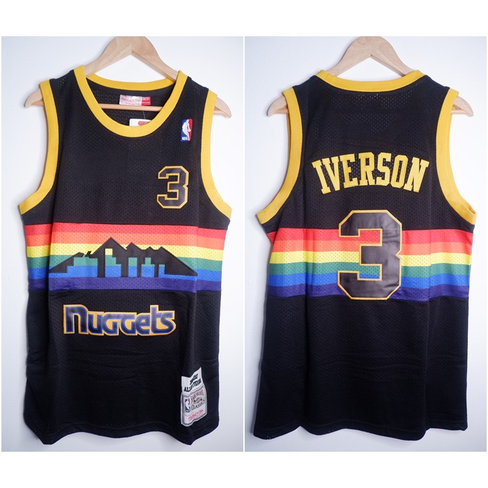 NBA CLASSIC HWC NUGGETS 3 ALLENIVERSON RELOAD BLACK MITCHELL&NESS BASKETBALL JERSEY