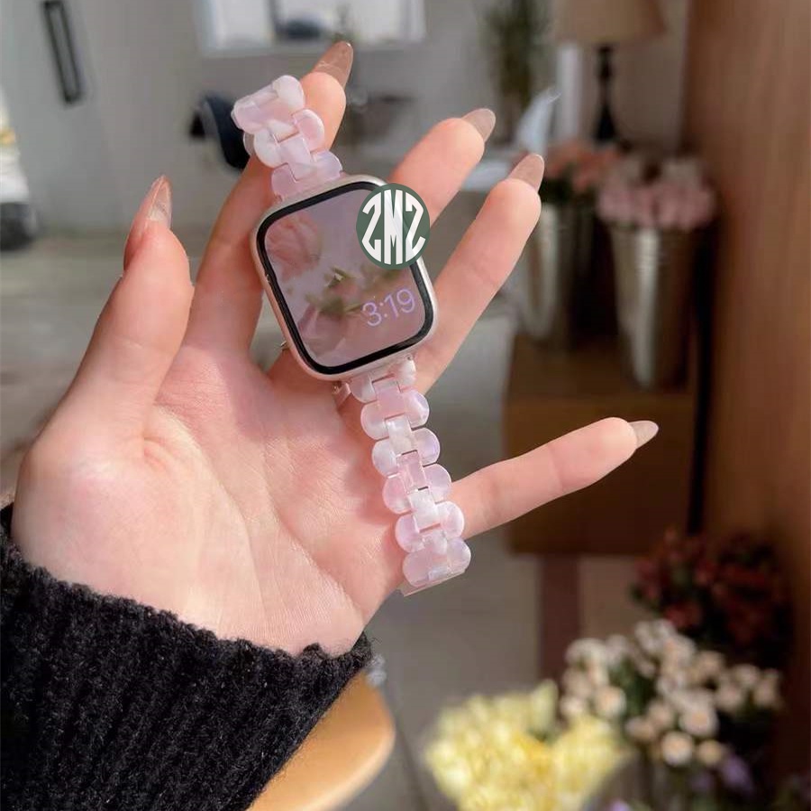 พร้อมส่ง สายนาฬิกา เส้นเล็กเรซิ่นหินอ่อน Smartwatch 7 6 SE 5 4 3 ขนาด 38/40/41mm 42/44/45mm