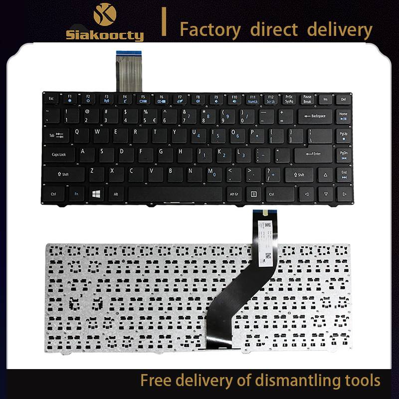 Siakoocty ใหม่ US แป้นพิมพ์สีดําสําหรับ Acer Aspire One Cloudbook 14 AO1-431 AO1-431-C8G8 AO1-431-C1