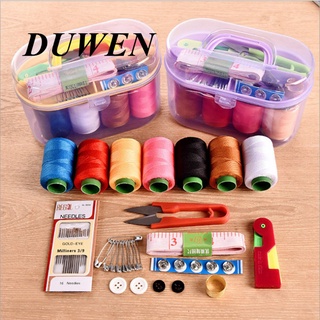 DUWEN ชุดเย็บผ้าขนาดเล็กแบบพกพา 10 ใน 1 ในกล่องพลาสติก