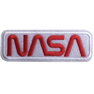 อาร์มปักลาย ป้าย NASA สี่เหลี่ยม/Size 10x3cm ติดเสื้อติดหมวก ติดสินค้าแฟชั่น งาน DIY เสื้อผ้า งานปักระเอียด No.P7Aa52-04