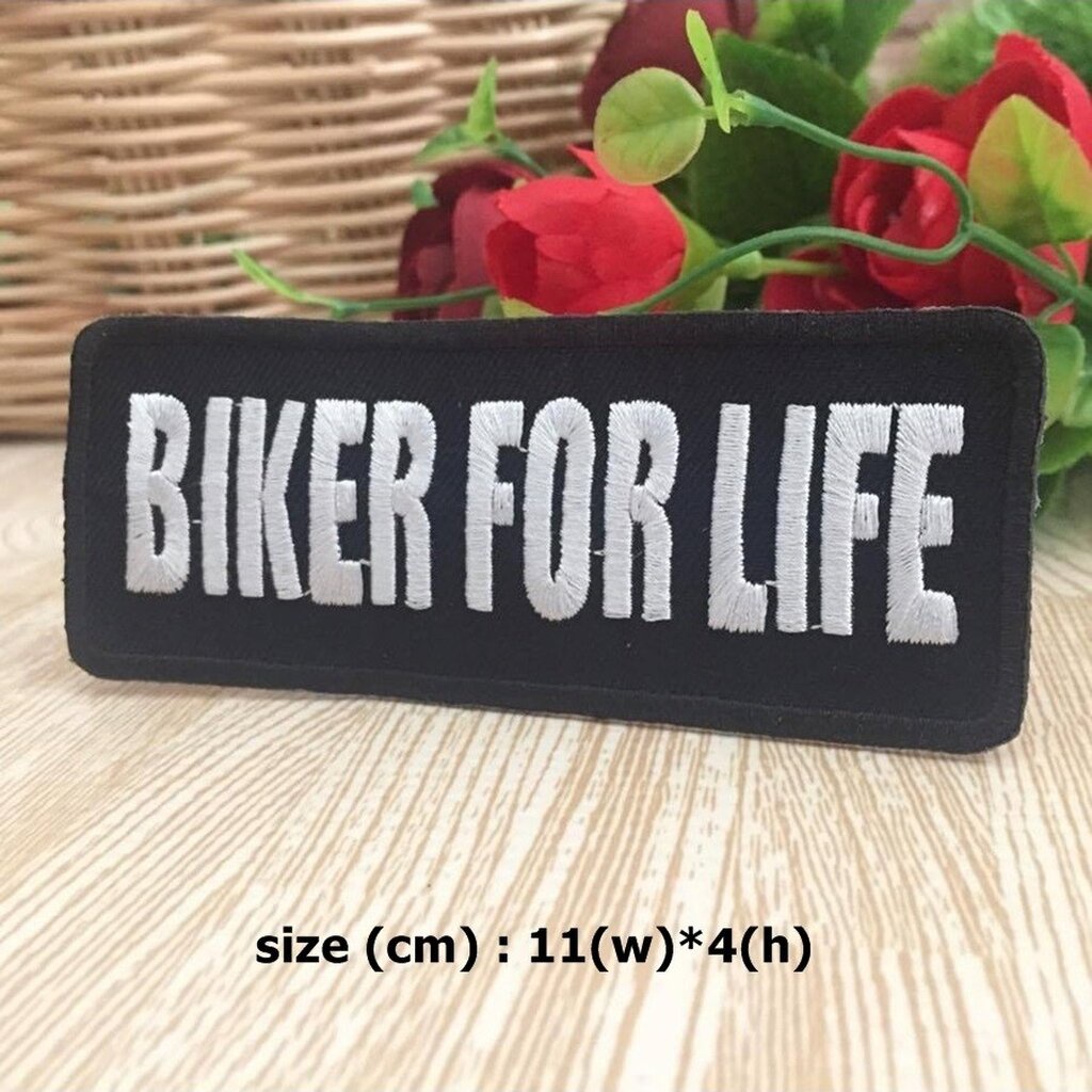 Biker for Life Racing ตัวรีดติดเสื้อ อาร์มรีด อาร์มปัก ตกแต่งเสื้อผ้า หมวก กระเป๋า แจ๊คเก็ตยีนส์ Quote Embroidered Ir… ราคา ถูกที่สุด ดีลบีเคเค