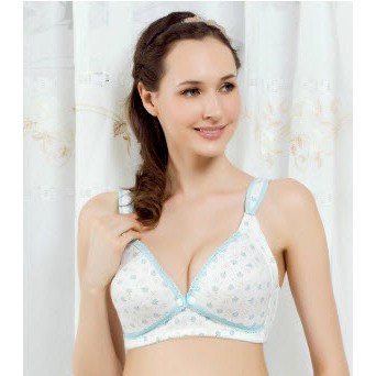 ชุดชั้นในให้นม ผ้า Cotton สีชมพู ฟ้า น้ำตาล #6039 - รูปที่ 2