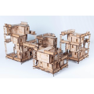 MDFTerrain SHUTTER TOWN COMBO SET  BY Teninone workstation