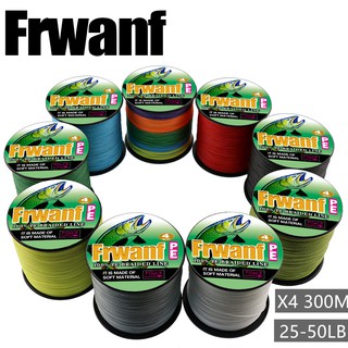 Frwanf สายเอ็นตกปลาทะเล แบบถัก 300 ม. 25 30 32 35 40 50LB 4 เส้น