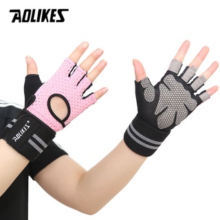 1 Pair Weightlifting Gloves Gym Half Finger Sports Fitness Gloves Anti-slip Resistance Exercise Training Wrist Glove