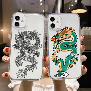 เคสโทรศัพท์ซิลิโคน TPU แบบนิ่ม ลายมังกร สําหรับ Samsung A13 5g Galaxy A52 A53 A52s 5g A12 A21s A32 A31 A50 A51 A70 A71 A72 A22 A33 A73 A01 A02 A03 A03s