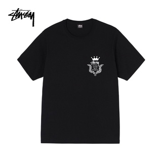 STUSSY เสื้อยืดแขนสั้น พิมพ์ลายกราฟฟิคมงกุฎ แฟชั่นสําหรับชาย และหญิง