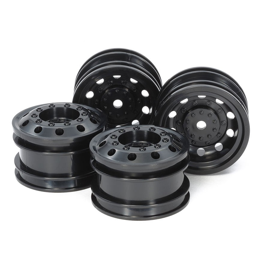 TAMIYA 54741 ON ROAD RACING TRUCK WHEELS (BLACK, F&R/2PCS. EACH)