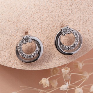 RAWEE SPARKLING SUN EARRINGS ต่างหูเงินแท้ 925 ประดับเพชร CZ