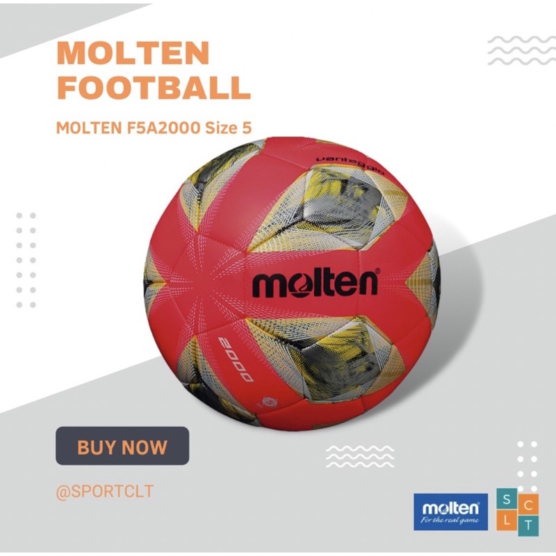 MOLTEN ฟุตบอลหนังเย็บ TPU รุ่น F5A2000 เบอร์ 5
