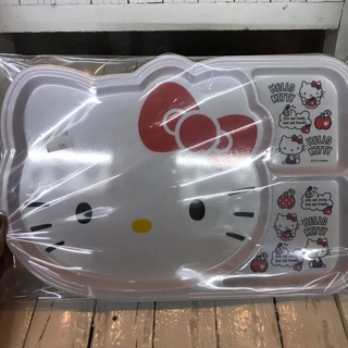 จานพลาสติก Hello Kitty สำหรับคุณหนูที่เริ่มฝึกทานอาหาร