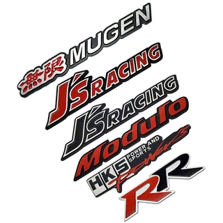 สติกเกอร์ตราสัญลักษณ์ 3D โลหะ สําหรับติดตกแต่งรถยนต์ Mugen JS Racing Modulo RR HKS Power And Sports