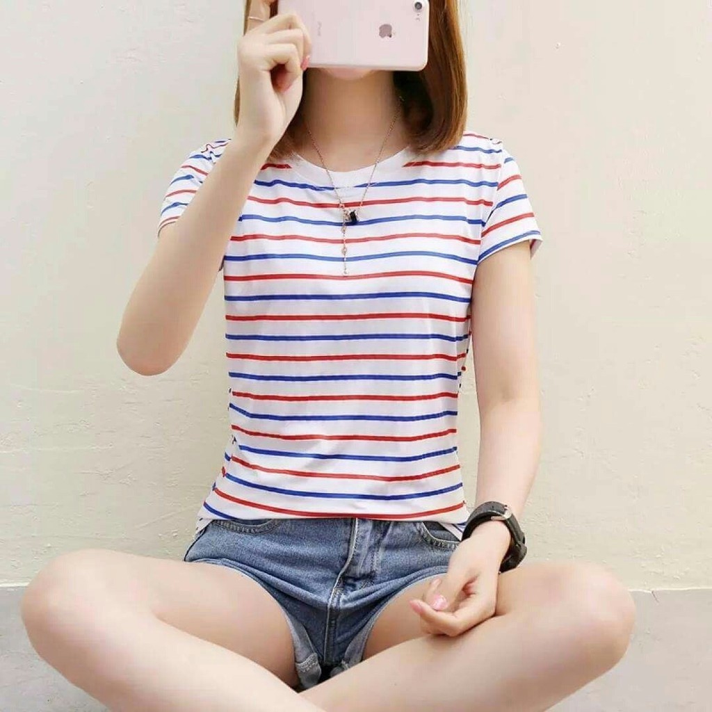 ZF Last Womens Clothing เสื้อยืดผู้หญิงเกาหลี Rainbow fit to L