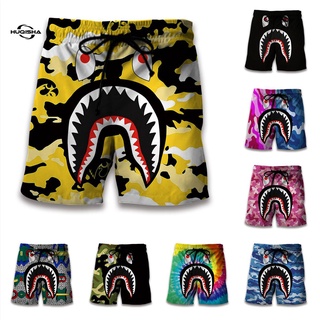กางเกงขาสั้นลําลอง พิมพ์ลายพราง ปากฉลาม เหมาะกับเดินชายหาด แ…
