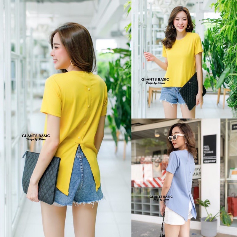 [[ขายถูก&ส่งไวมาก]] Gi-ants​ BASIC คอกลมกระดุมผ่าหลังแขนสั้น​ CARDIGAN_NISTA​ (GIA1G)
