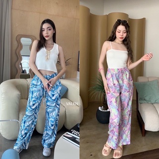 Nudeaholic🌈 summer pant กางเกงขายาว พิมพ์ ลวดลาย ชัดเจน เนื้อผ้าดีมีน้ำหนักทรงสวยมากๆ TT LSP SA