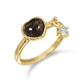 Mizuchol-แหวนเสริมดวงความรักสำหรับคนวันจันทร์ Darling ring พลอย Smoky Quartz