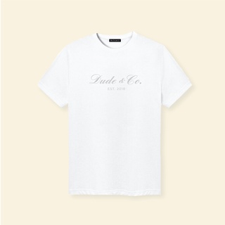 สไตล์มินิมอล Dude and Co. - DUDE03 Tee เสื้อยืด คนดังสามารถปรับแต่งได้