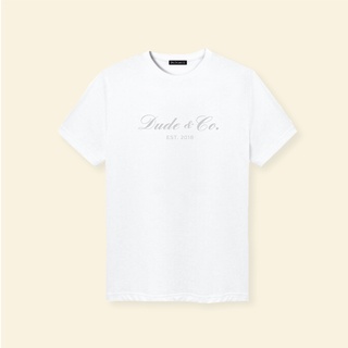 สไตล์มินิมอล Dude and Co. - DUDE03 Tee เสื้อยืด คนดังสามารถปรับแต่งได้