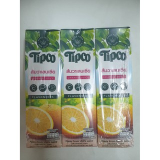 ทิปโก้ น้ำส้มวาเลนเซีย 1000 มล. แพ็ค 3 กล่อง Tipco Valencia orange juice, 1000 ml, pack of 3